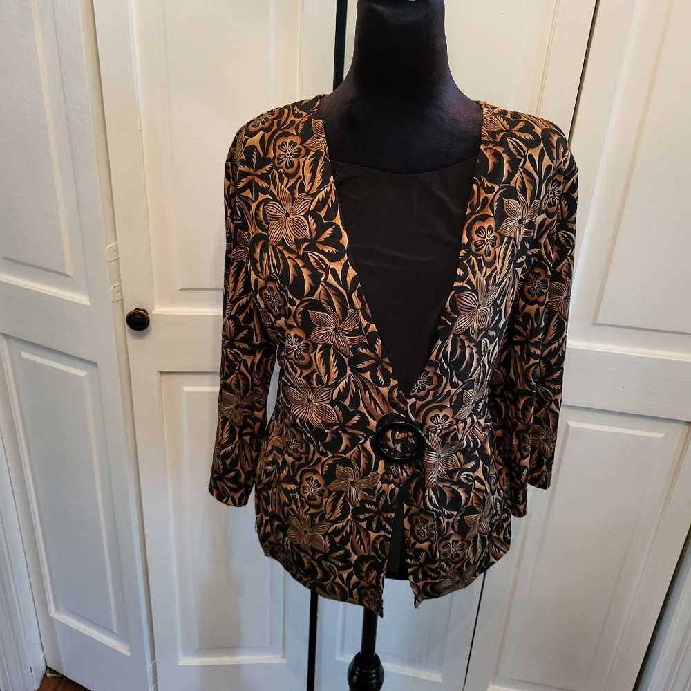 Vintage y2k Brown and Black Layered Look Top XXL Whimsygoth Grunge Fairy Fall
